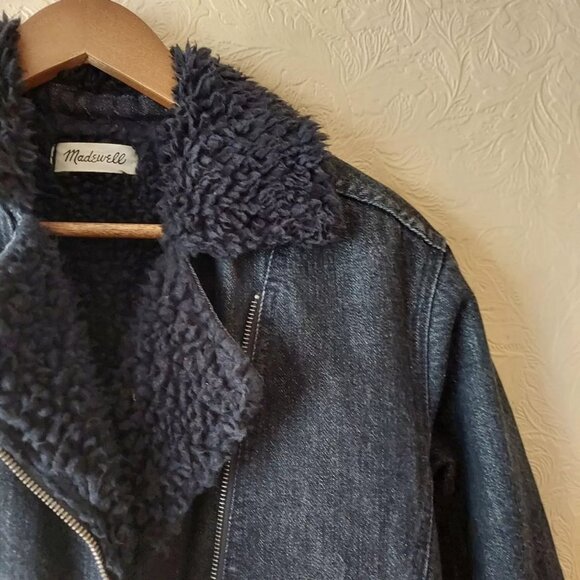 Madewell Sherpa Motorcycle Jean Jacket - Picture 3 of 9